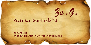 Zsirka Gertrúd névjegykártya